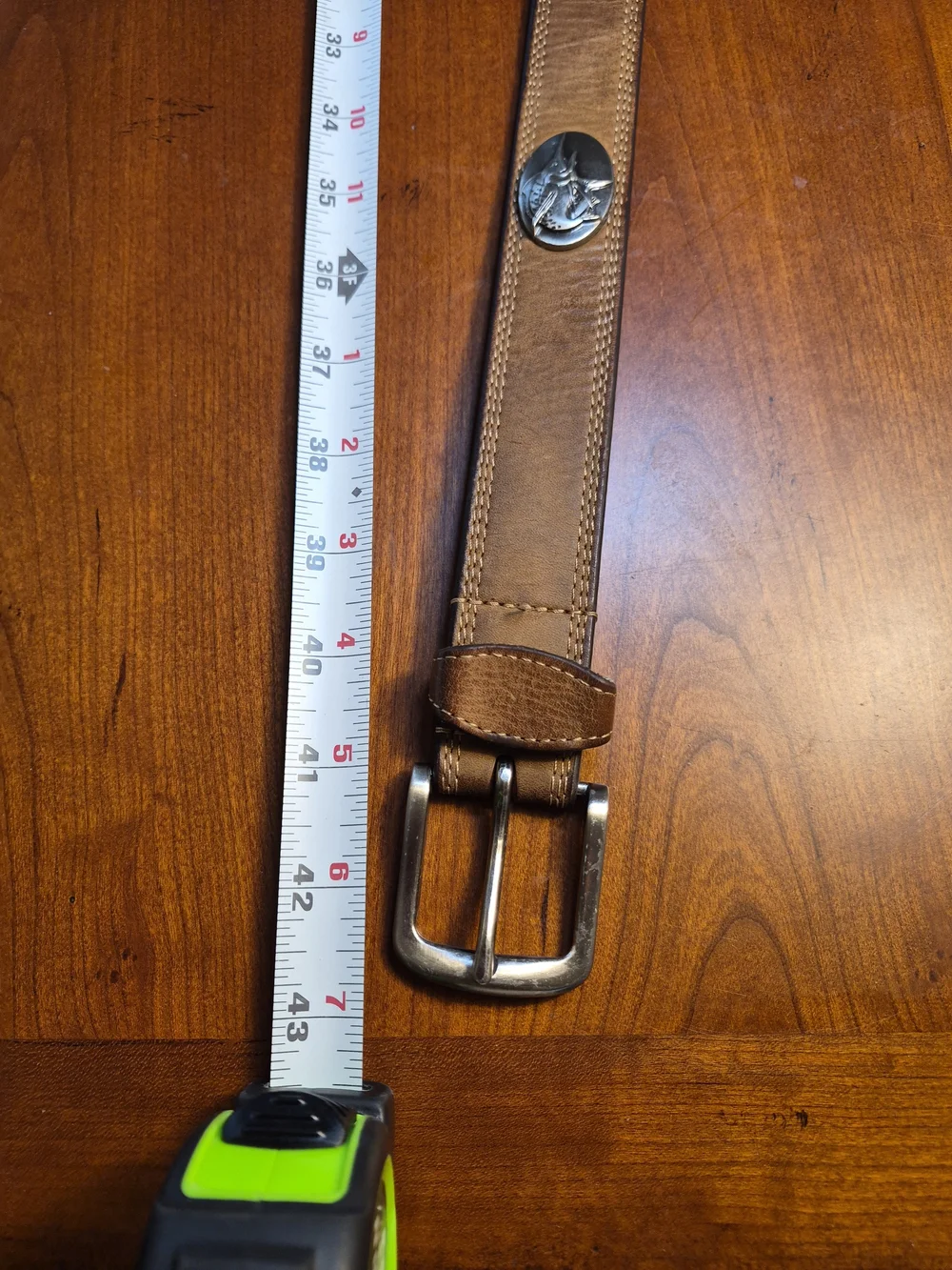 Men's Brown Leather Belt with Decorative Silver Conchos